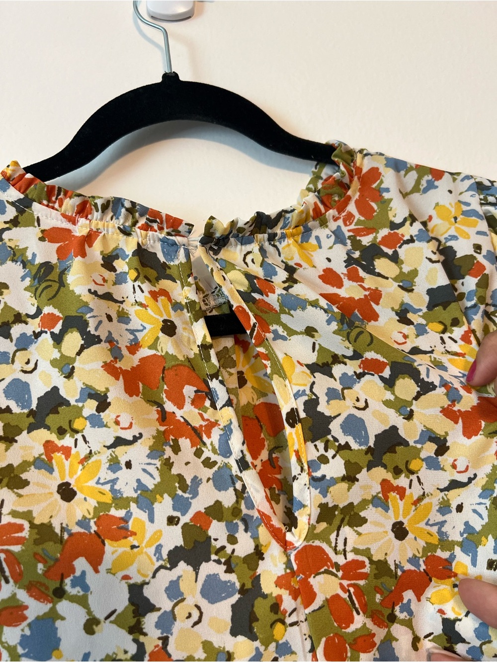 Sienna Sky Olive Multi Floral Smocked Peplum Top - Picture 6 of 10